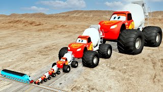 Lightning Mcqueen On Giant Wheels vs Limousine Thomas Train | BeamNG.Drive screenshot 2