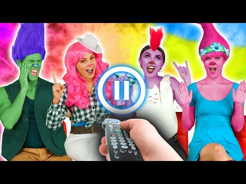 PAUSE CHALLENGE WITH TROLLS WORLD TOUR CHARACTERS. ULTIMATE PRANK CHALLENGE. Totally TV Parody