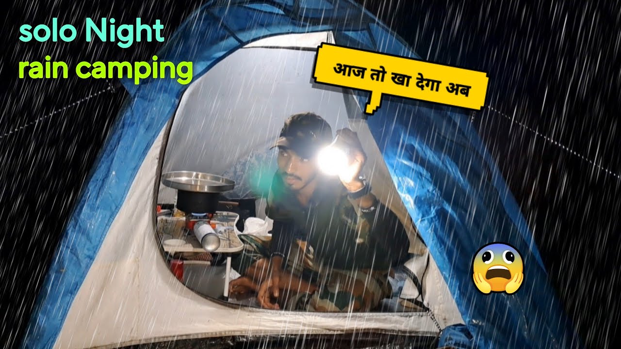 🌧 Heavy rain camping in the jungle | rain Camping in India | Solo Night rain camping | Rain Camping 