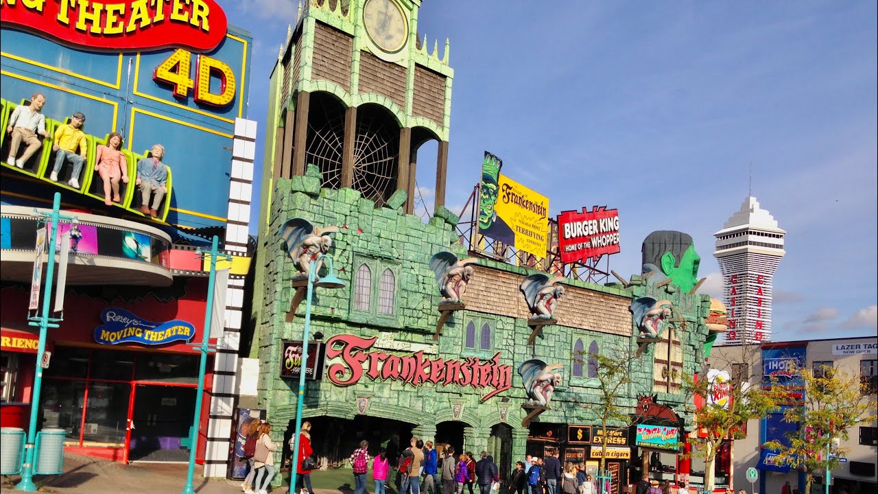 [4K] 🇨🇦 CLIFTON HILL Attractions, Niagara Falls Entertainment Area 🎢🎡