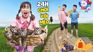 Hà Sam 24H Chơi Với Mèo , Gà Con Và Vịt Con Lông Vàng - Khinh Khí Cầu Hello Kitty Có Bay Không ? screenshot 5