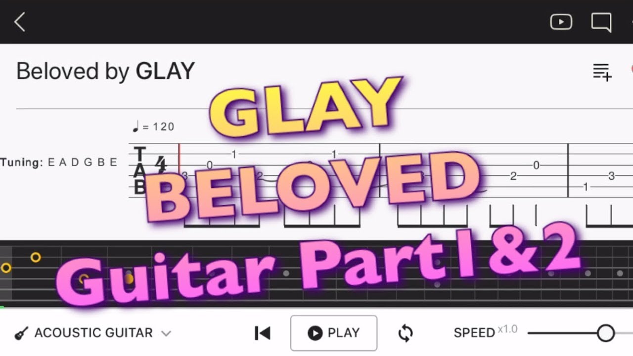 Tab Glay Beloved エレキギター初心者用練習曲 Guitar Tutorial Youtube