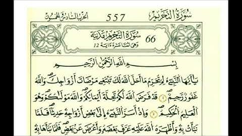 سوره التحريم رواية قالون عن نافع علي الحذيفي