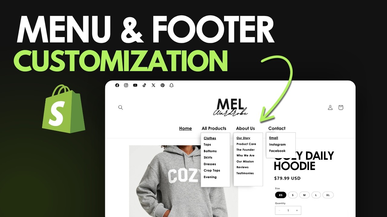 Shopify Menu Customization & Footer Menu Tutorial - YouTube
