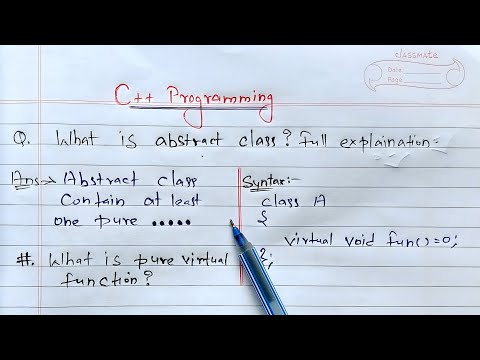Video: Hvad er en abstrakt klasse C++?