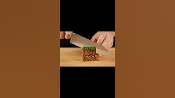 Minecraft ASMR: Slicing a grass block in real life. 🔊 #minecraft #grassblock