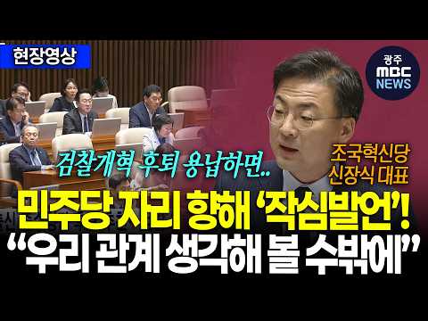 조국혁신당 신장식, 민주당 자리 향해 '작심발언'..."검찰개혁 후퇴 용납하면...!!"