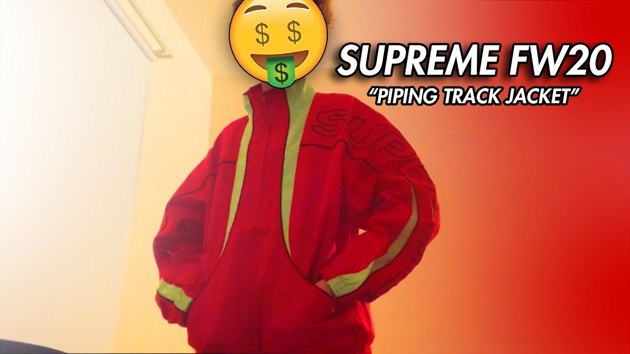 supreme piping track jacket red