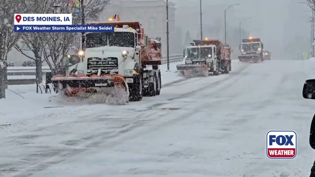 Snow Plows Clear Roads During Powerful Winter Storm Unleashing Dangerous Impacts