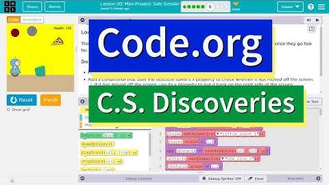 Code.org Lesson 21.5 Mini-Project Side Scroller | Tutorial with Answers | CS Discoveries (20.6 2020)