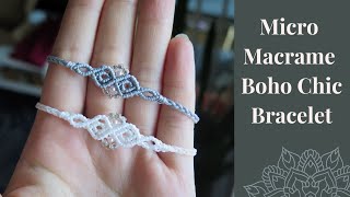 Boho Chic Micro Macrame Bracelet with Beads  Easy Macrame Tutorial