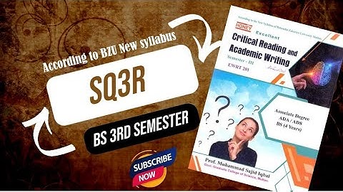 SQ3R Reading Approach || Technique Explained In Urdu and Hindi || EWRT-201