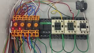 relay logic control wiring + timer wiring with four contactor