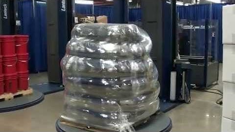 Lantech Q300 semi  automatic stretch wrapper round product