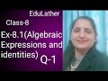📘 Class 8 Maths | Algebraic Expressions and Identities | Exercise 8.1 Q-1 | Activity Method 🍅🧄