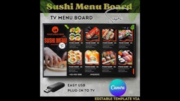 Create a Stunning Sushi Menu Board in Minutes | Editable Canva Template for Digital Displays