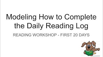 How to Complete the Daily Reading Log: Reading Workshop  - First 20 Days