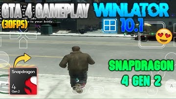 GTA 4 WINLATOR 10.1 GAMEPLAY On Snapdragon 4 gen 2 (30fps)🔥 || Low End Device. 