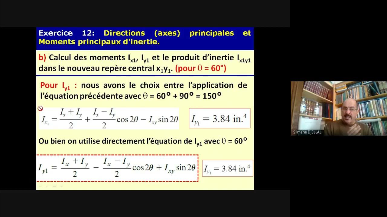 Exercice 12, Directions et axes principaux et Moments principaux d