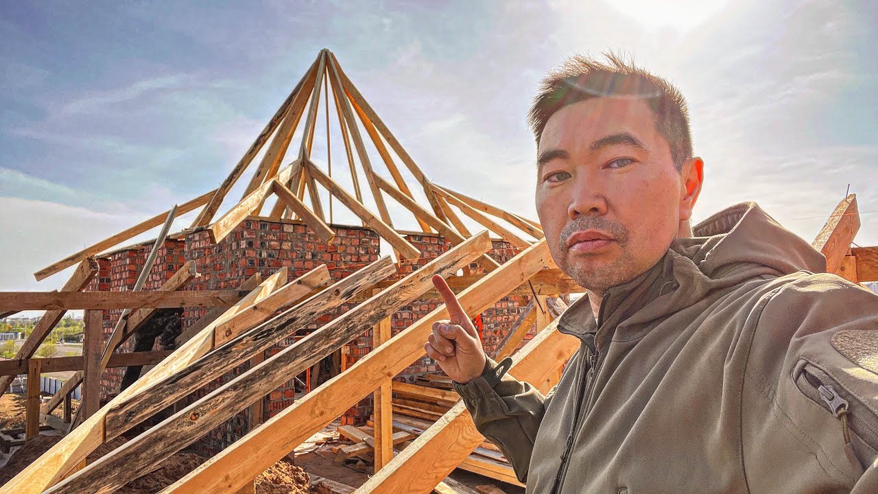 СТРОЙКА #КРЫША #1 Сдует ли ветер кровлю в #Астана #Казахстан ? - YouTube