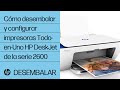 Cómo desembalar y configurar impresoras Todo-en-Uno HP DeskJet de la serie 2600 | HP DeskJet | HP