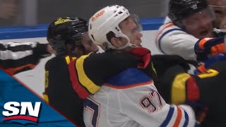 Tempers Flare Between Oilers & Canucks As Connor McDavid, Leon Draisaitl Receive Penalties