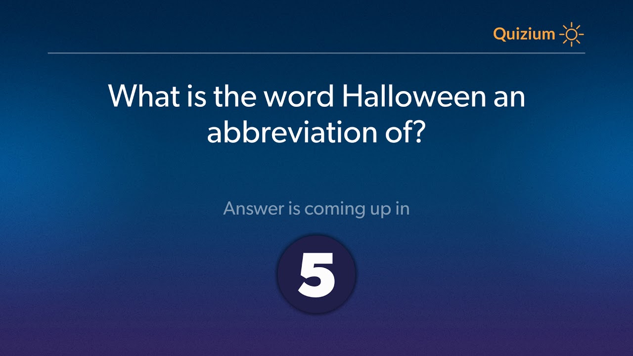 what is the word halloween an abbreviation of halloween quiz youtube