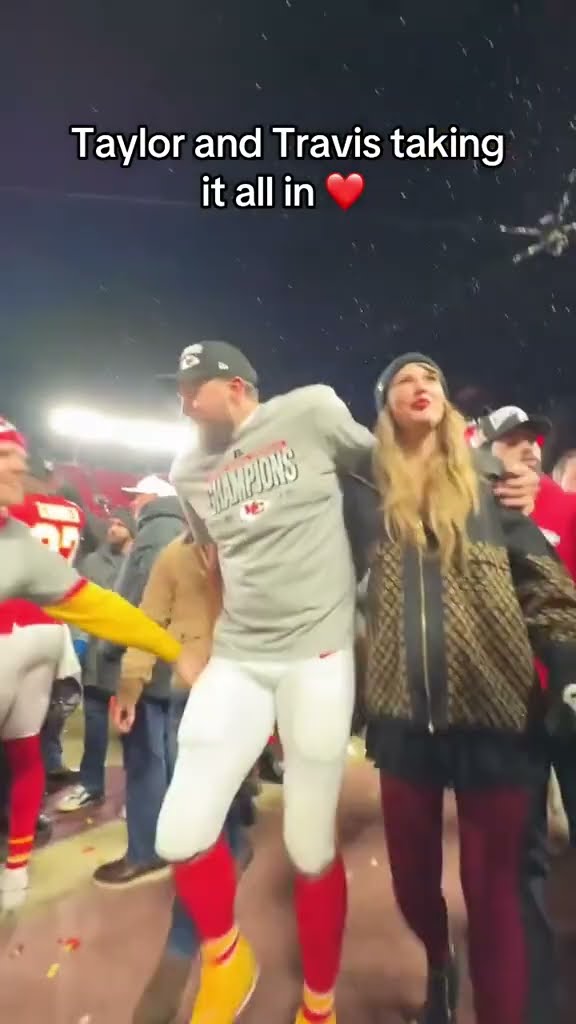 Travis and Taylor celebrate another AFC Championship (via NFL/TT)