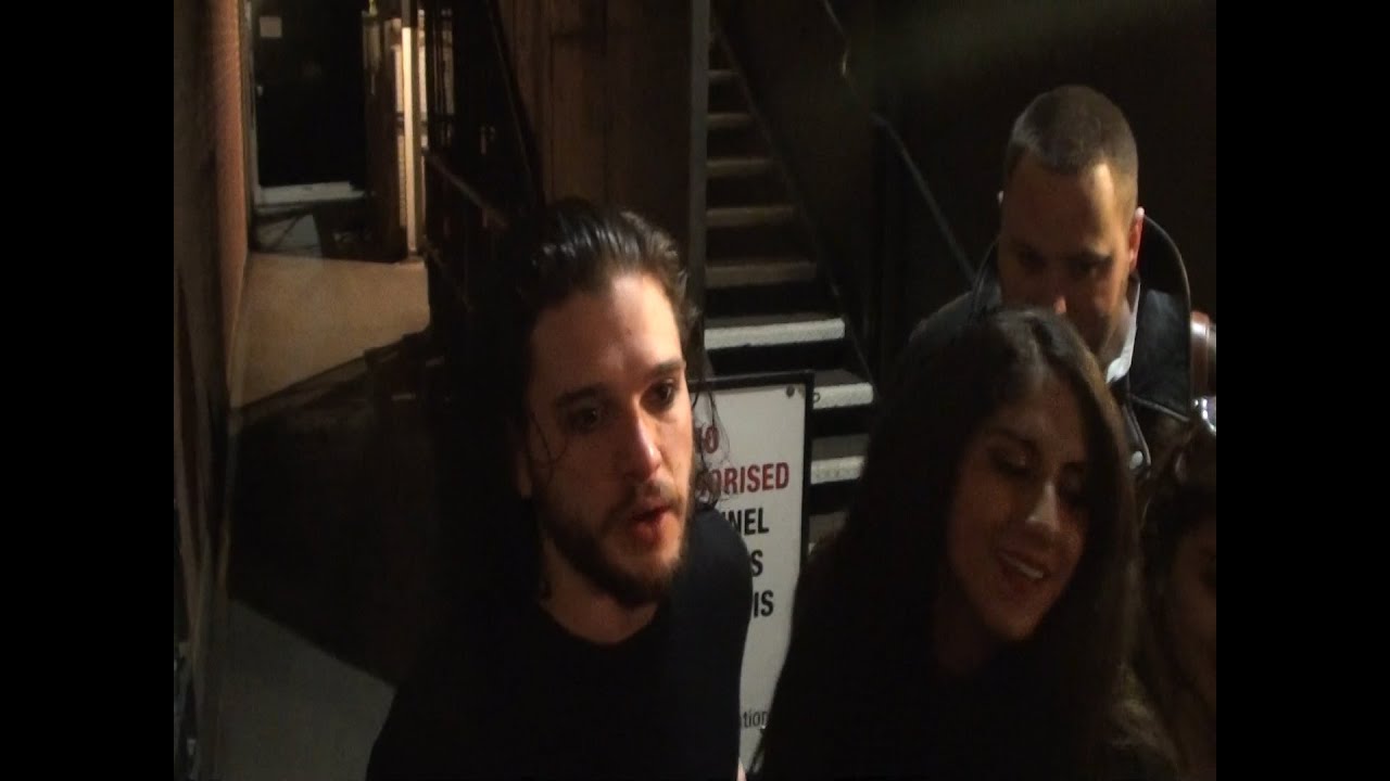 Kit Harington with a mob of fans outside Dr Faustus YouTube