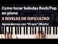 Como tocar "baladas" Pop/Rock en piano (3 niveles dificultad) - Aprendemos con "El oso" (Moris)