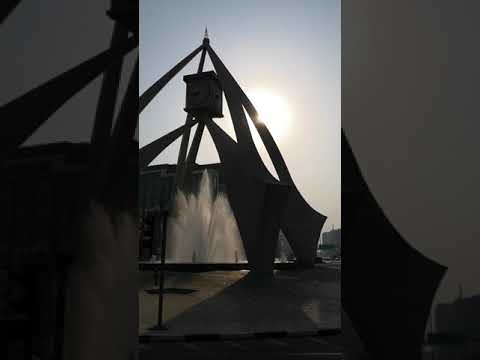 Dubai clock tower morning  sunrise vidio