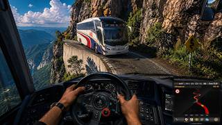 Marcopolo G7 1800 DD vs World's Deadliest Cliff Road! 😱 Logitech G29 Steering Wheel Gameplay | ETS2 screenshot 1