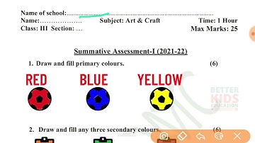 NDMC Class 3 Art and Craft SA 1 Question Paper Solution || (4/10/21)