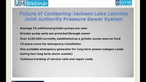 E/One Webinar: Evaluating & Deploying a Pressure Sewer System