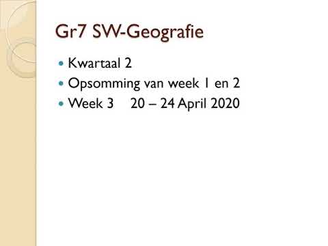 Graad 7 SW Geografie Week 3
