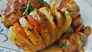 طريقة البطاطا المحشيةبالجزر مع الدجاج المشوي بتتبيلة مميزة وطعم روعة_Carrot-stuffed potatoes