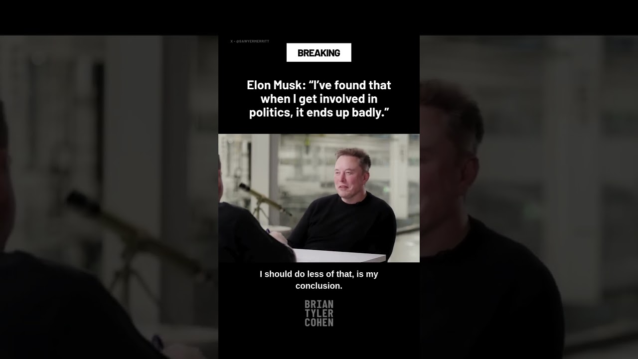 Elon Musk: "I've found that when I get involved in politics, it ends up badly."