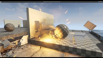 UE4 - mesh destruction and physics test #2