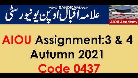 AIOU Code 0437-3 & 4 Solved Assignment No.1 Autumn 2021