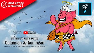 Ucapan Hari Raya Galungan dan Kuningan By DMD Art Studio (Speed Painting)