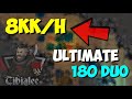 Tibia 8kkh ultimate best exp level 180250 duo knight  druid burster spectre tibialee