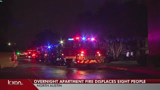 Woman rescued, 8 displaced after fire swallows north Austin apartments