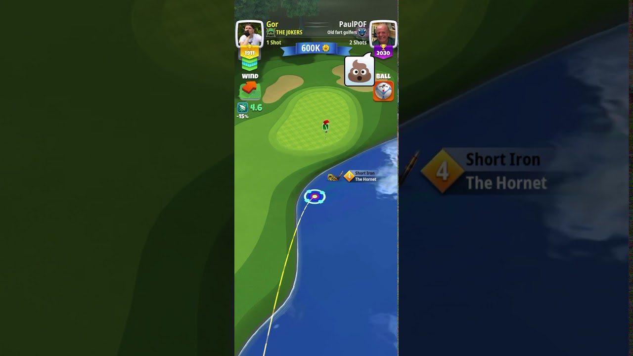 Golf clash. Grizzly 4. Mid distance. Tail left 4.6 wind. Slam dunk