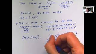 Normal Approximation for Binomial Example