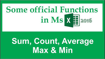 Some Official Functions in Microsoft Excel 2016 | Pashto Tutorial