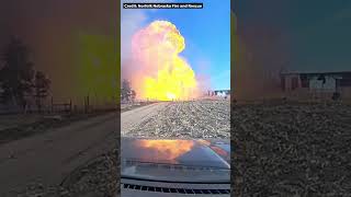Caught on camera: 500-gallon propane tank explodes in Nebraska; no injuries reported #shorts