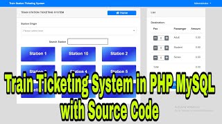 Train Ticketing System in PHP MySQL with Source Code screenshot 3