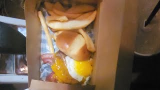 Happy new years eating Crackerbarrel new breakfast burger 2026