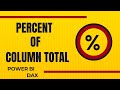 Learn Power BI: Master Percent of Column Total (DAX) | Power BI Beginners | Power BI Tutorials