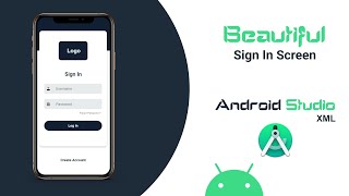 Sign in Screen UI Design Android Studio XML | Beautiful Login Page